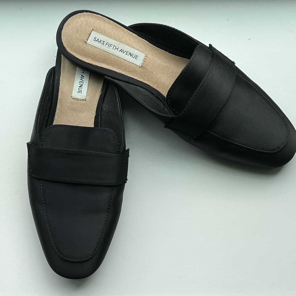 Saks Fifth Avenue black loafers